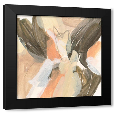 Dawn Swirl II Black Modern Wood Framed Art Print with Double Matting by Wang, Melissa