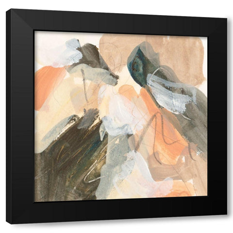 Dawn Swirl V Black Modern Wood Framed Art Print by Wang, Melissa