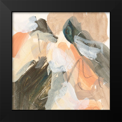 Dawn Swirl V Black Modern Wood Framed Art Print by Wang, Melissa