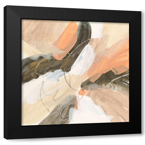 Dawn Swirl VI Black Modern Wood Framed Art Print with Double Matting by Wang, Melissa