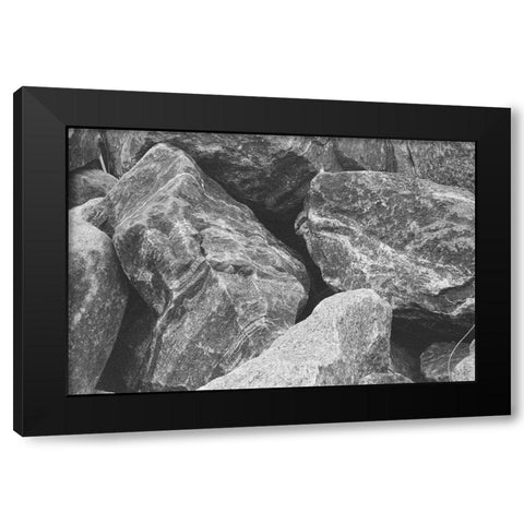 Found Textures VII Black Modern Wood Framed Art Print with Double Matting by Johnson, Jason