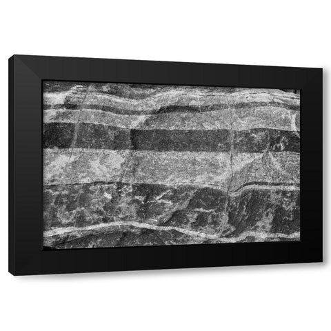 Found Textures XI Black Modern Wood Framed Art Print with Double Matting by Johnson, Jason