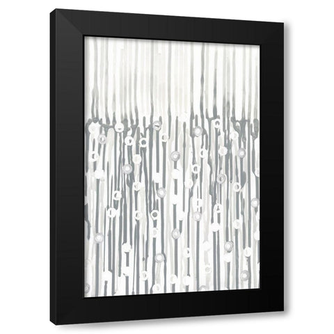 Silver Rain I Black Modern Wood Framed Art Print by Lam, Vanna