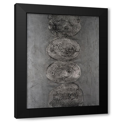Stacked Halos IV Black Modern Wood Framed Art Print by Willett, Michael