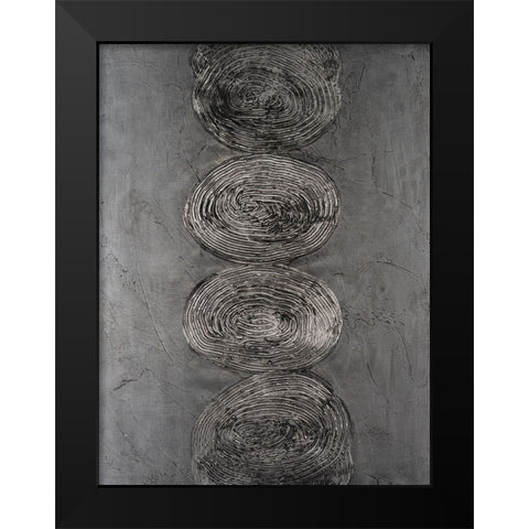 Stacked Halos IV Black Modern Wood Framed Art Print by Willett, Michael