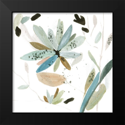 Minty Garden I Black Modern Wood Framed Art Print by Wang, Melissa