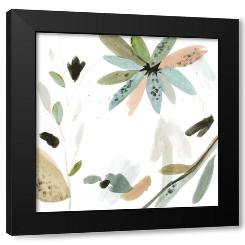 Minty Garden III Black Modern Wood Framed Art Print by Wang, Melissa