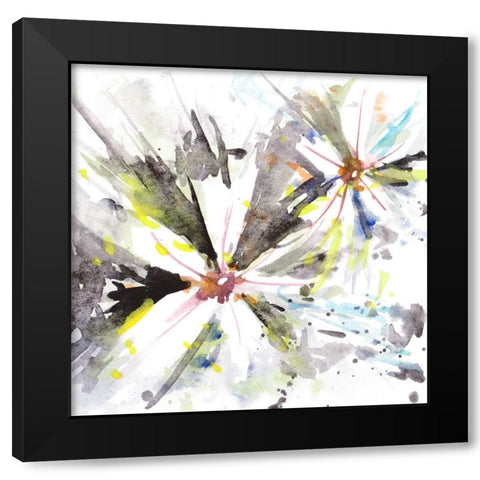Glorious Flowers I Black Modern Wood Framed Art Print with Double Matting by Wang, Melissa