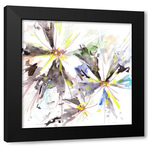 Glorious Flowers II Black Modern Wood Framed Art Print with Double Matting by Wang, Melissa