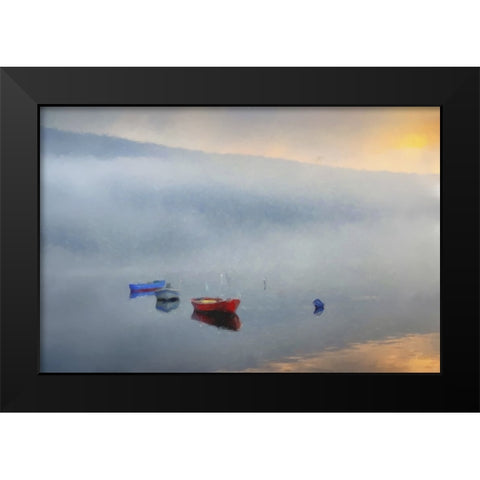 Primary Canoes Black Modern Wood Framed Art Print by Curinga, Kim