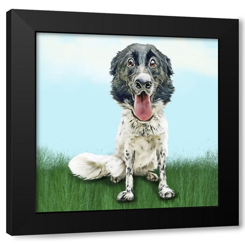 Happy Spaniel Black Modern Wood Framed Art Print by Curinga, Kim