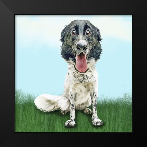 Happy Spaniel Black Modern Wood Framed Art Print by Curinga, Kim