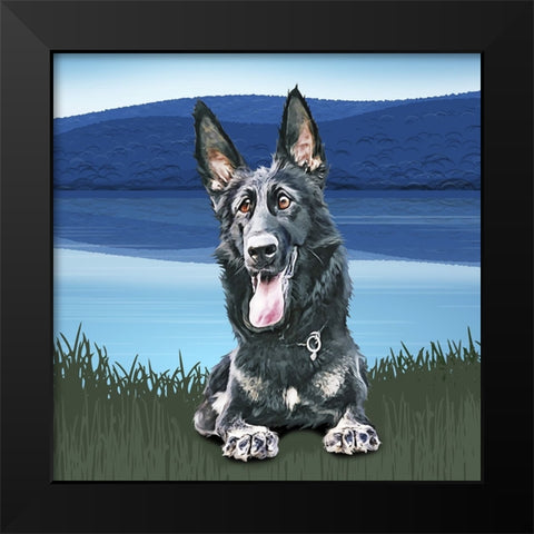 Attention Sheppard Black Modern Wood Framed Art Print by Curinga, Kim