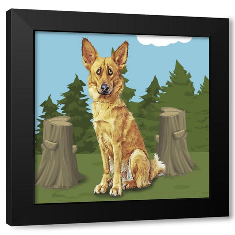 Gold Sheppard Black Modern Wood Framed Art Print by Curinga, Kim