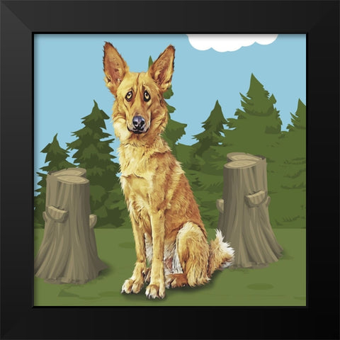 Gold Sheppard Black Modern Wood Framed Art Print by Curinga, Kim