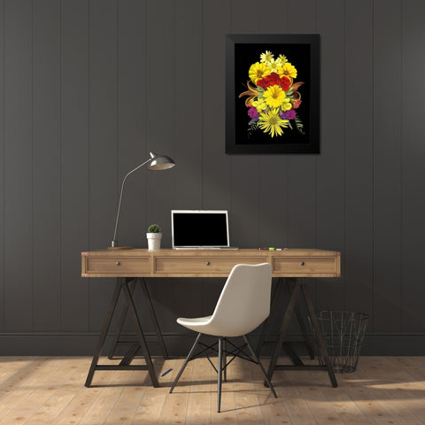 Flower Drama V Black Modern Wood Framed Art Print by Stalus, Judy