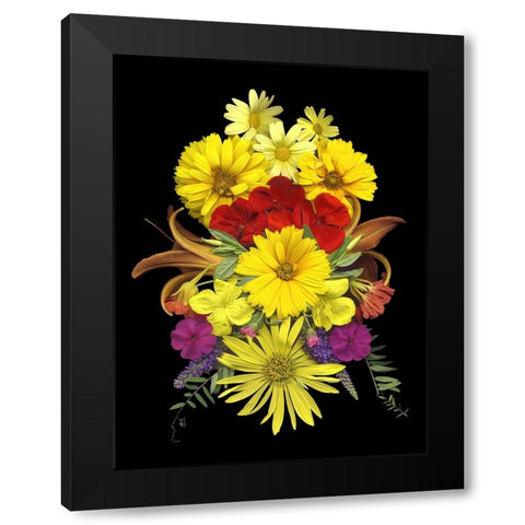 Flower Drama V Black Modern Wood Framed Art Print by Stalus, Judy