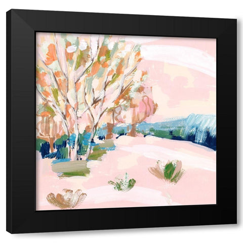 Cherry Spring I Black Modern Wood Framed Art Print with Double Matting by Wang, Melissa