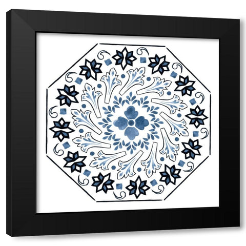 Bleu Indigo IV Black Modern Wood Framed Art Print with Double Matting by Wang, Melissa