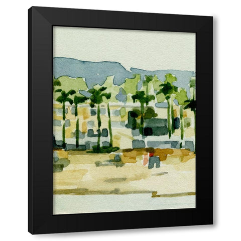 Beach Town II Black Modern Wood Framed Art Print by Caroline, Emma