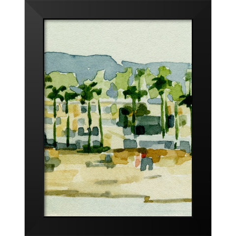 Beach Town II Black Modern Wood Framed Art Print by Caroline, Emma