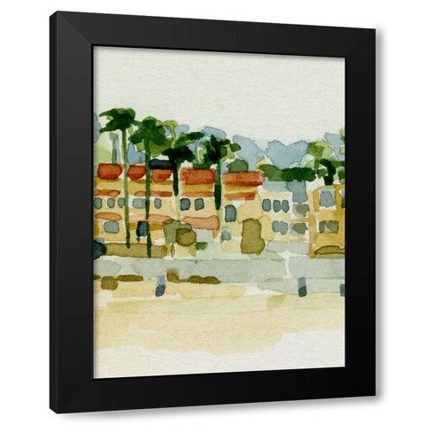 Beach Town IV Black Modern Wood Framed Art Print with Double Matting by Caroline, Emma