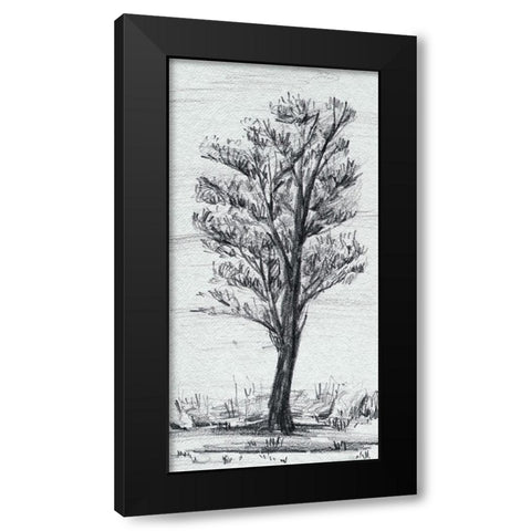 Tree in the Woods II Black Modern Wood Framed Art Print with Double Matting by Wang, Melissa