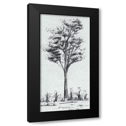 Tree in the Woods III Black Modern Wood Framed Art Print with Double Matting by Wang, Melissa