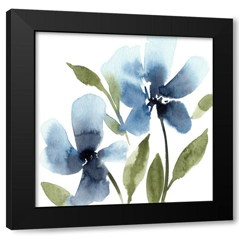 Blue Hues I Black Modern Wood Framed Art Print with Double Matting by Warren, Annie