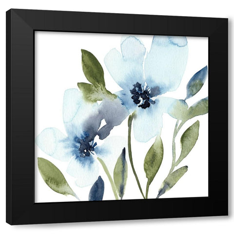 Blue Hues III Black Modern Wood Framed Art Print with Double Matting by Warren, Annie