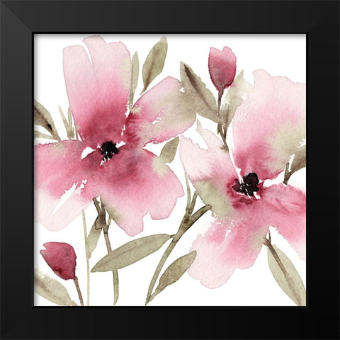 Unfolding Blooms I Black Modern Wood Framed Art Print by Warren, Annie