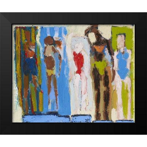 Beach Sunbathers I Black Modern Wood Framed Art Print by Ferrell, Erin McGee