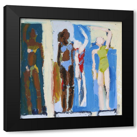 Beach Sunbathers IV Black Modern Wood Framed Art Print by Ferrell, Erin McGee