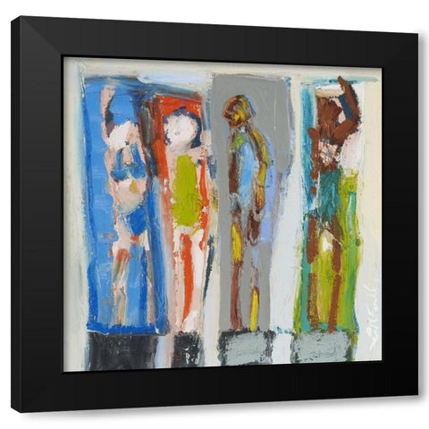 Beach Sunbathers VII Black Modern Wood Framed Art Print by Ferrell, Erin McGee