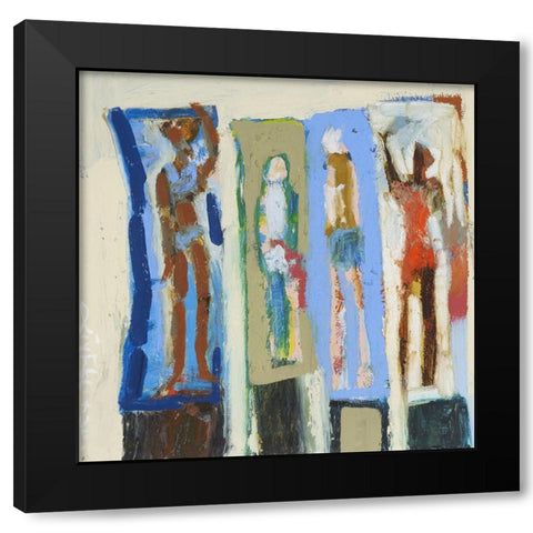 Beach Sunbathers VIII Black Modern Wood Framed Art Print by Ferrell, Erin McGee