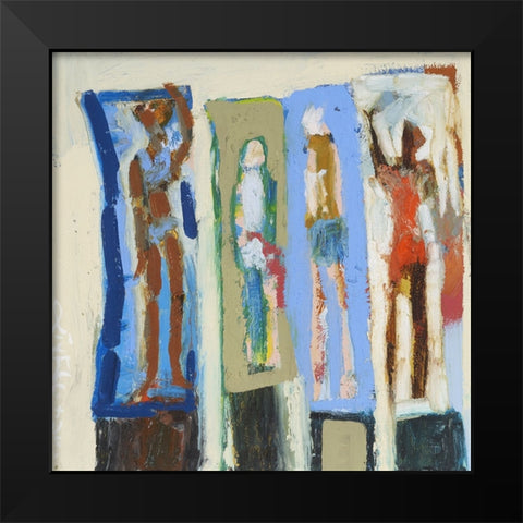 Beach Sunbathers VIII Black Modern Wood Framed Art Print by Ferrell, Erin McGee