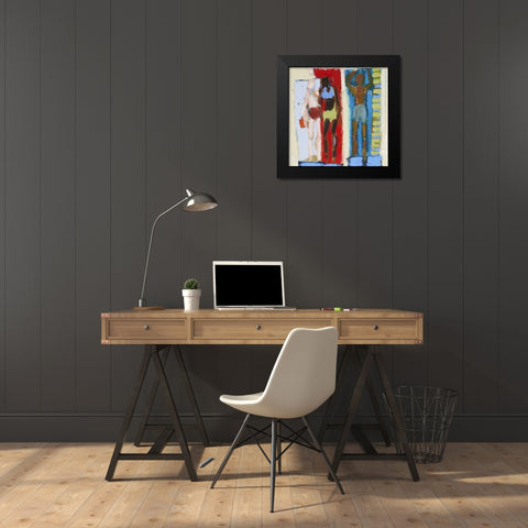 Beach Sunbathers IX Black Modern Wood Framed Art Print by Ferrell, Erin McGee
