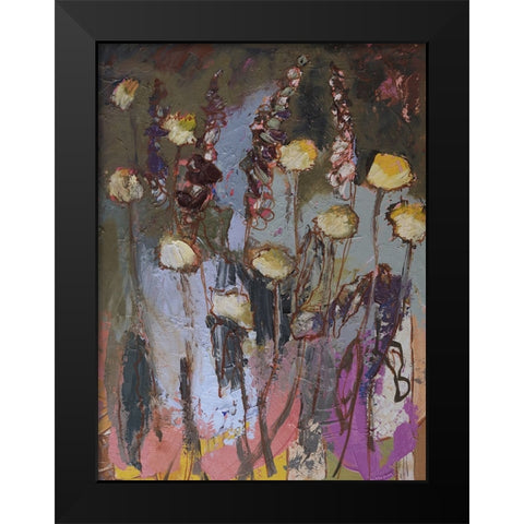 Idiosyncratic Floral  I Black Modern Wood Framed Art Print by Ferrell, Erin McGee