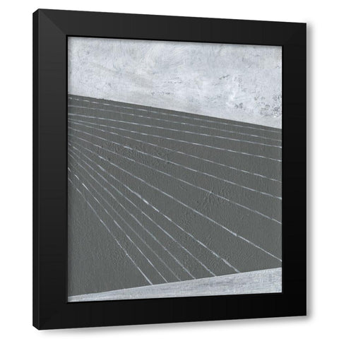 Gray Matter Lines II Black Modern Wood Framed Art Print by Fuchs, Jodi