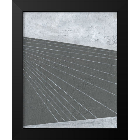 Gray Matter Lines II Black Modern Wood Framed Art Print by Fuchs, Jodi