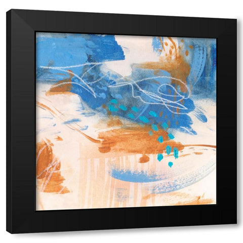 Blu Hurricane I Black Modern Wood Framed Art Print with Double Matting by Wang, Melissa