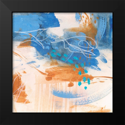 Blu Hurricane I Black Modern Wood Framed Art Print by Wang, Melissa