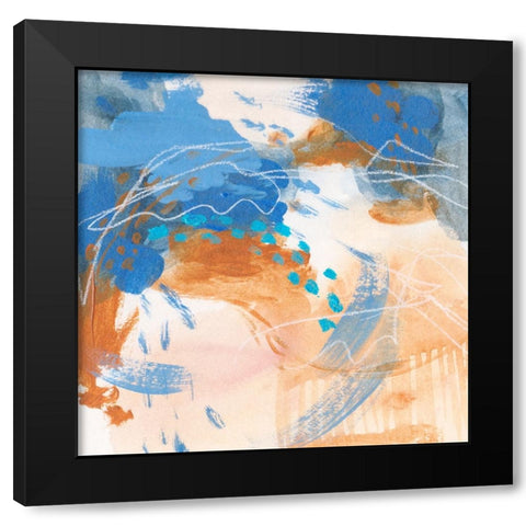 Blu Hurricane III Black Modern Wood Framed Art Print with Double Matting by Wang, Melissa