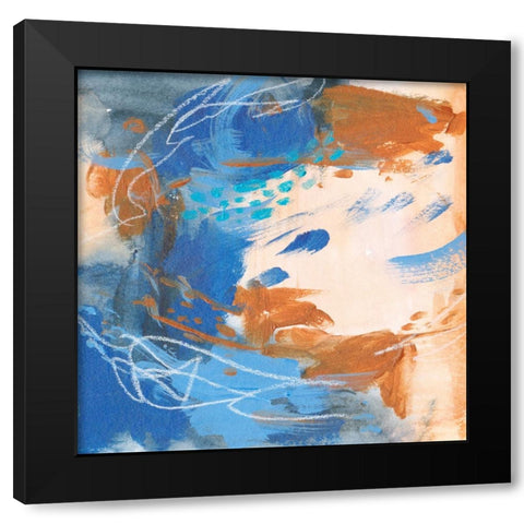 Blu Hurricane IV Black Modern Wood Framed Art Print with Double Matting by Wang, Melissa