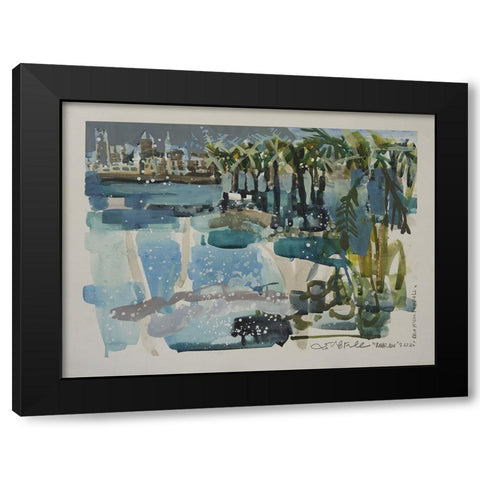 Bahrain Bay  II Black Modern Wood Framed Art Print with Double Matting by Ferrell, Erin McGee