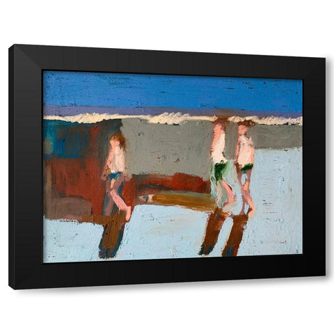 Beach Walkers I Black Modern Wood Framed Art Print by Ferrell, Erin McGee
