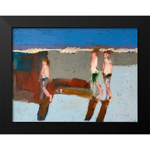 Beach Walkers I Black Modern Wood Framed Art Print by Ferrell, Erin McGee