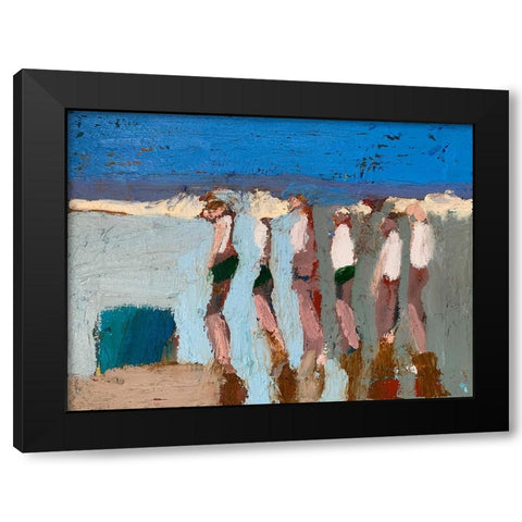 Beach Walkers II Black Modern Wood Framed Art Print with Double Matting by Ferrell, Erin McGee