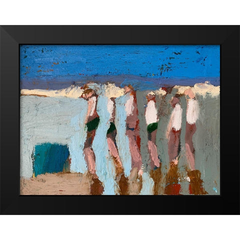 Beach Walkers II Black Modern Wood Framed Art Print by Ferrell, Erin McGee