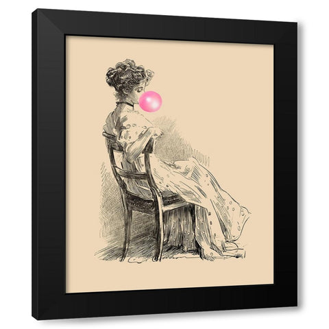 Victorian Ladies Misbehaving III Black Modern Wood Framed Art Print by Longley, Alicia